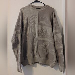 Caramel Men's Beige Golf Crewneck Sweater